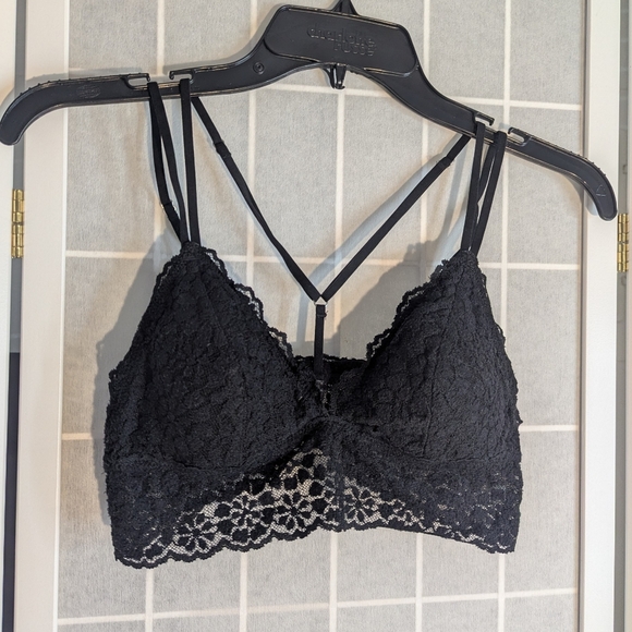 Aerie Sugar Cookie Lace Black Bralette - Picture 1 of 10
